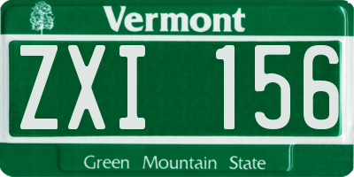 VT license plate ZXI156
