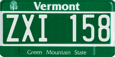 VT license plate ZXI158