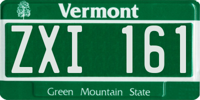 VT license plate ZXI161