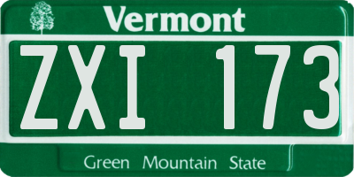 VT license plate ZXI173
