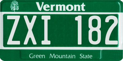 VT license plate ZXI182