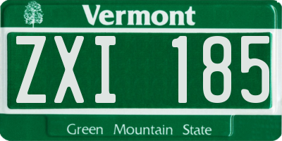 VT license plate ZXI185