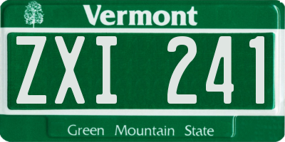 VT license plate ZXI241