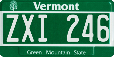 VT license plate ZXI246