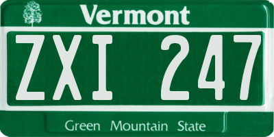 VT license plate ZXI247