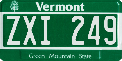 VT license plate ZXI249