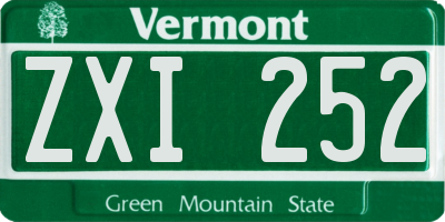 VT license plate ZXI252