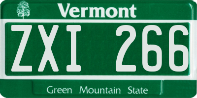 VT license plate ZXI266