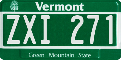 VT license plate ZXI271