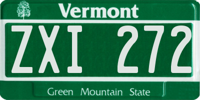 VT license plate ZXI272