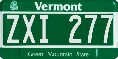 VT license plate ZXI277