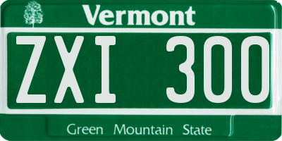 VT license plate ZXI300