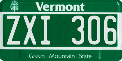 VT license plate ZXI306