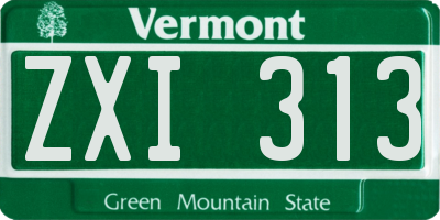 VT license plate ZXI313