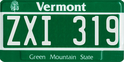 VT license plate ZXI319