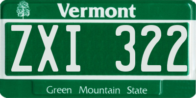 VT license plate ZXI322