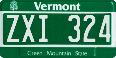 VT license plate ZXI324