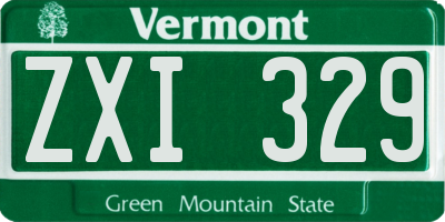 VT license plate ZXI329