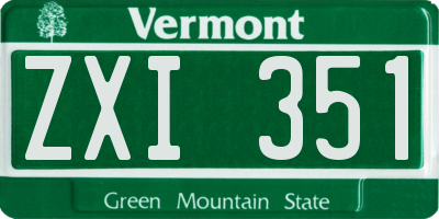 VT license plate ZXI351