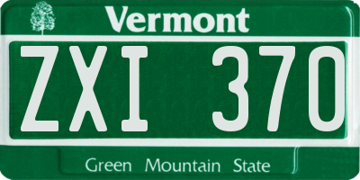 VT license plate ZXI370