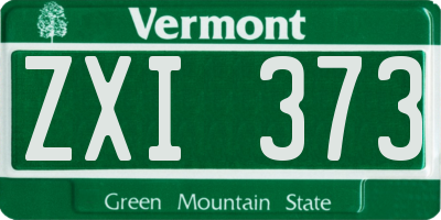 VT license plate ZXI373
