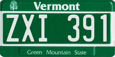 VT license plate ZXI391
