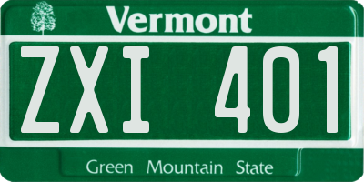 VT license plate ZXI401