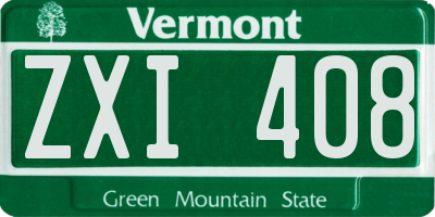 VT license plate ZXI408