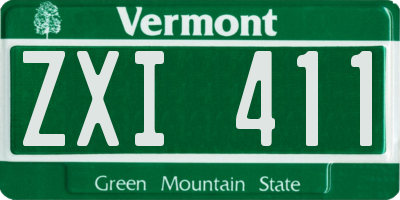 VT license plate ZXI411