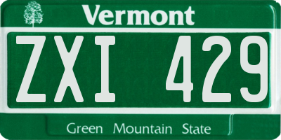 VT license plate ZXI429