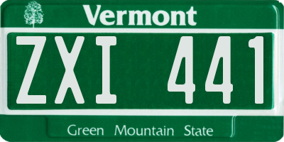 VT license plate ZXI441