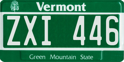 VT license plate ZXI446
