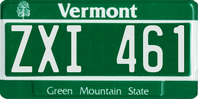 VT license plate ZXI461