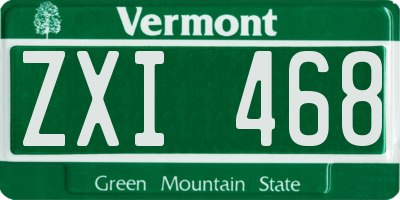 VT license plate ZXI468