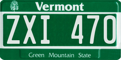 VT license plate ZXI470