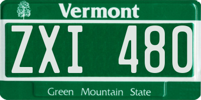 VT license plate ZXI480
