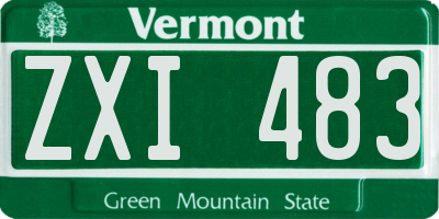 VT license plate ZXI483