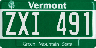 VT license plate ZXI491