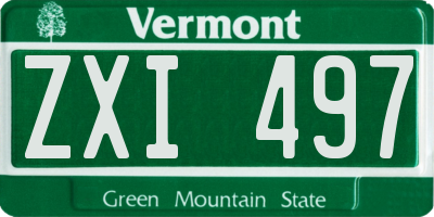 VT license plate ZXI497
