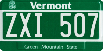 VT license plate ZXI507