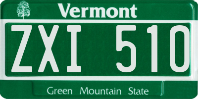 VT license plate ZXI510