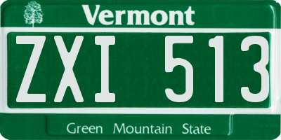 VT license plate ZXI513