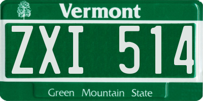 VT license plate ZXI514