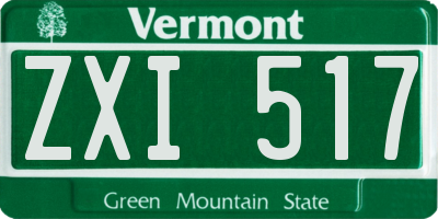 VT license plate ZXI517