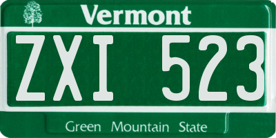 VT license plate ZXI523
