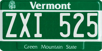VT license plate ZXI525