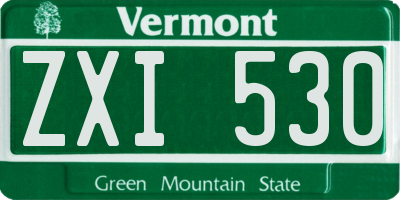 VT license plate ZXI530