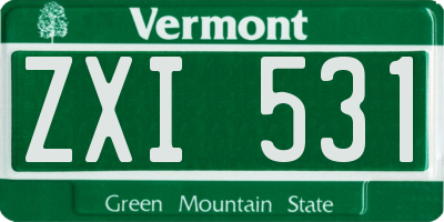 VT license plate ZXI531