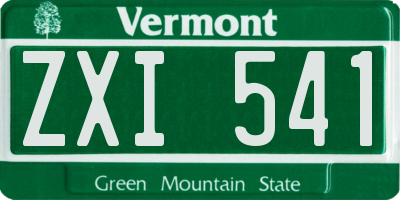 VT license plate ZXI541