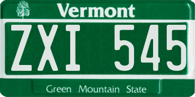VT license plate ZXI545